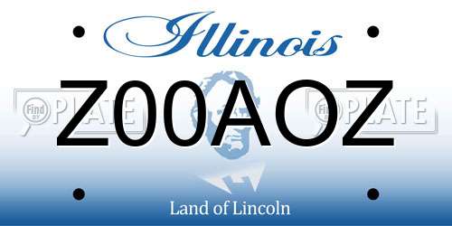 Z00AOZ Illinois License Plate
