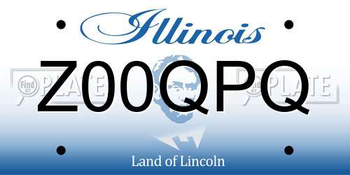 Z00QPQ Illinois License Plate