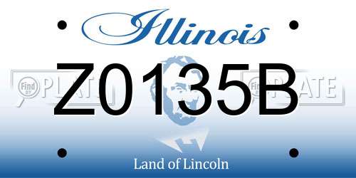Z0135B Illinois License Plate