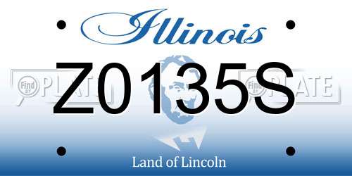 Z0135S Illinois License Plate