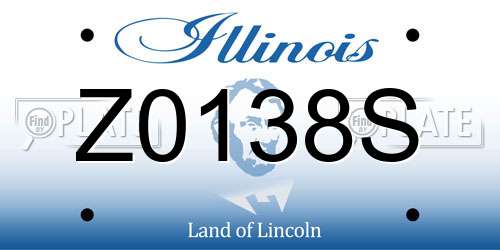 Z0138S Illinois License Plate