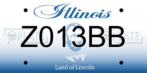 Z013BB Illinois License Plate