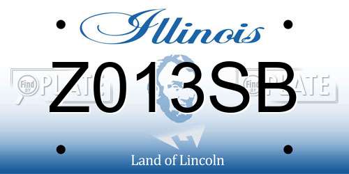 Z013SB Illinois License Plate