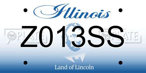 Z013SS Illinois License Plate