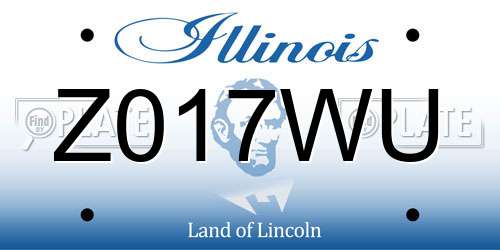 Z017WU Illinois License Plate