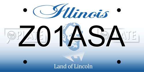 Z01ASA Illinois License Plate