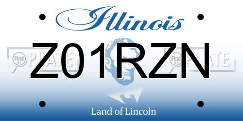 Z01RZN Illinois License Plate