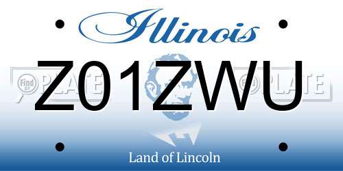 Z01ZWU Illinois License Plate