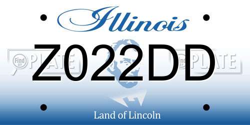 Z022DD Illinois License Plate