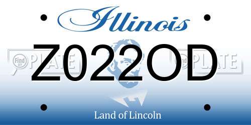 Z022OD Illinois License Plate
