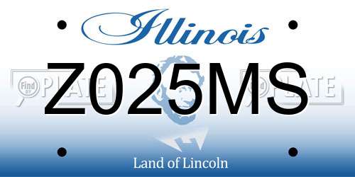 Z025MS Illinois License Plate