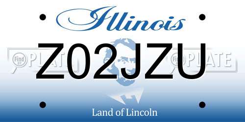 Z02JZU Illinois License Plate