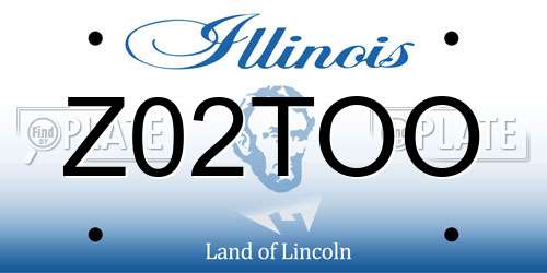 Z02TOO Illinois License Plate