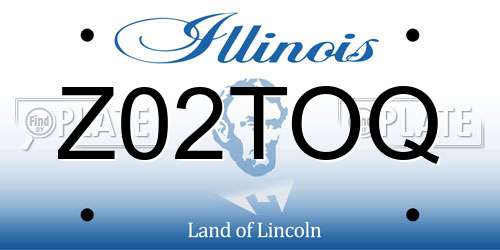 Z02TOQ Illinois License Plate