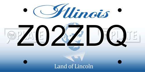 Z02ZDQ Illinois License Plate