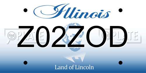 Z02ZOD Illinois License Plate