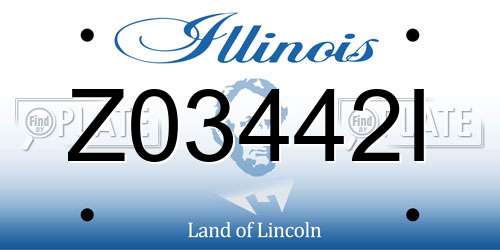 Z03442I Illinois License Plate