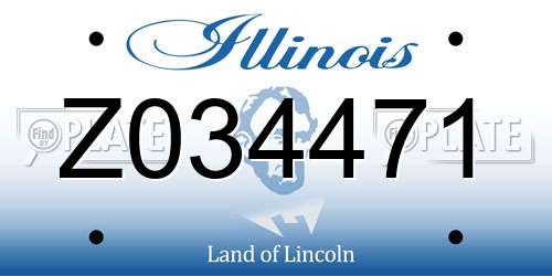 Z034471 Illinois License Plate