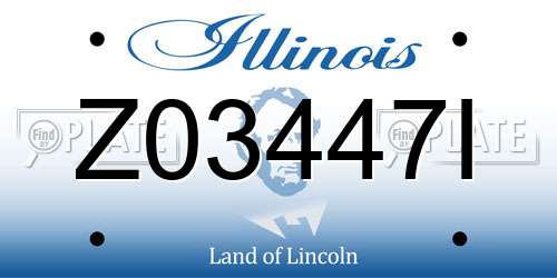 Z03447I Illinois License Plate