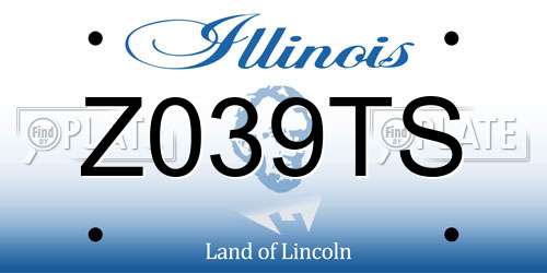 Z039TS Illinois License Plate