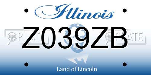 Z039ZB Illinois License Plate