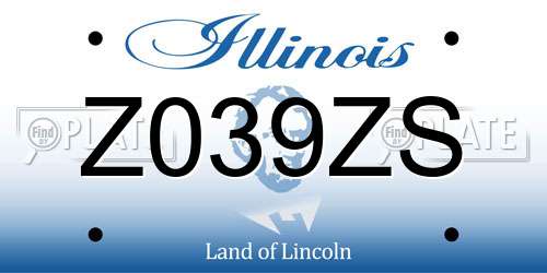 Z039ZS Illinois License Plate