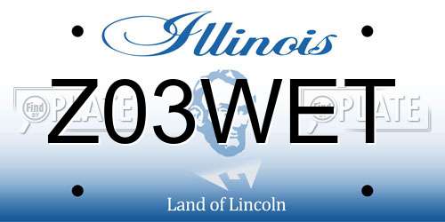 Z03WET Illinois License Plate