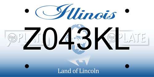 Z043KL Illinois License Plate