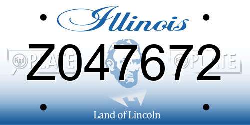 Z047672 Illinois License Plate