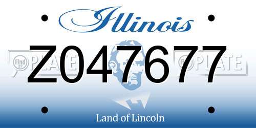 Z047677 Illinois License Plate