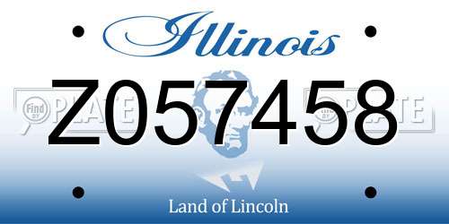 Z057458 Illinois License Plate
