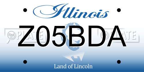 Z05BDA Illinois License Plate