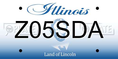 Z05SDA Illinois License Plate