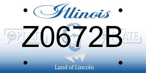 Z0672B Illinois License Plate