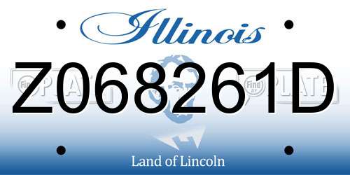 Z068261D Illinois License Plate