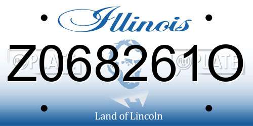 Z068261O Illinois License Plate
