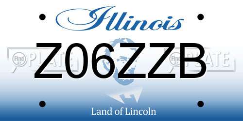 Z06ZZB Illinois License Plate