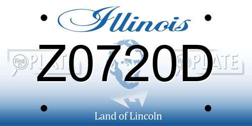 Z0720D Illinois License Plate