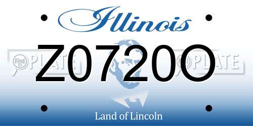 Z0720O Illinois License Plate
