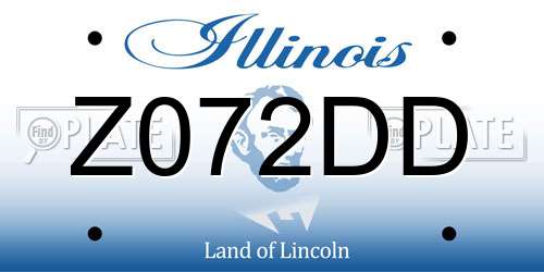 Z072DD Illinois License Plate