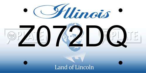 Z072DQ Illinois License Plate