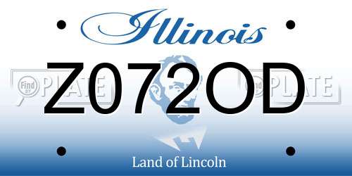 Z072OD Illinois License Plate