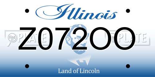 Z072OO Illinois License Plate