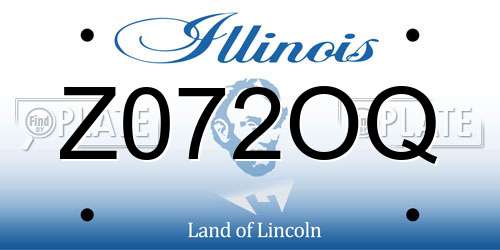 Z072OQ Illinois License Plate
