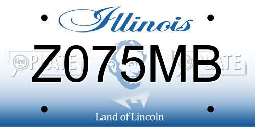 Z075MB Illinois License Plate