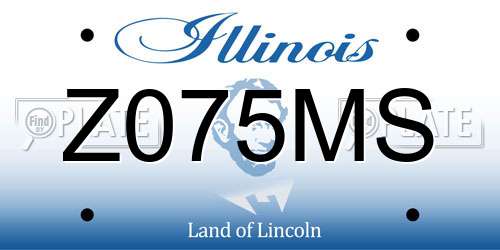 Z075MS Illinois License Plate