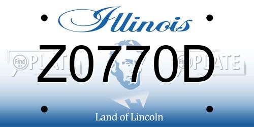 Z0770D Illinois License Plate