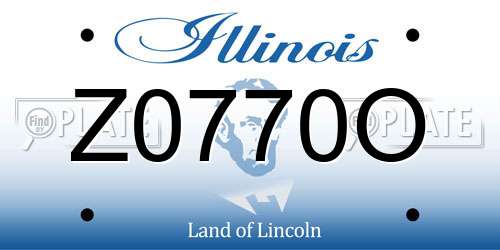 Z0770O Illinois License Plate