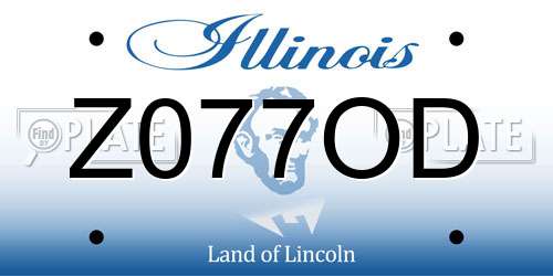 Z077OD Illinois License Plate
