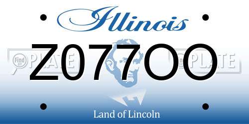 Z077OO Illinois License Plate